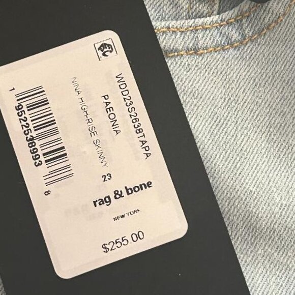 rag & bone Nina High Waist Skinny Jeans in Paeonia Size 23 NWT $255 - Picture 8 of 8